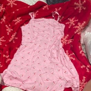 Pink Cherry Print Dress